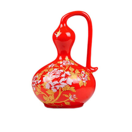 Kompatibelt porslin till Jahrriesnge red peony gourd vase cna0686  Kompatibelt porslin Jahrriesnge  till red peony gourd vase cna0686