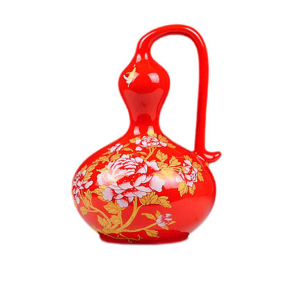 Kompatibelt porslin till Jahrriesnge red peony gourd vase cna0688  Kompatibelt porslin Jahrriesnge  till red peony gourd vase cna0688