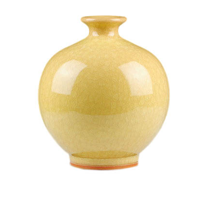 Kompatibelt porslin till Jahrriesnge yellow ice cube cracked gourd vase cna0735  Kompatibelt porslin Jahrriesnge  till yellow ice cube cracked gourd vase cna0735