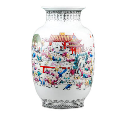 Kompatibelt porslin till Jahrriesnge one hundred children vase cna0998  Kompatibelt porslin Jahrriesnge  till one hundred children vase cna0998
