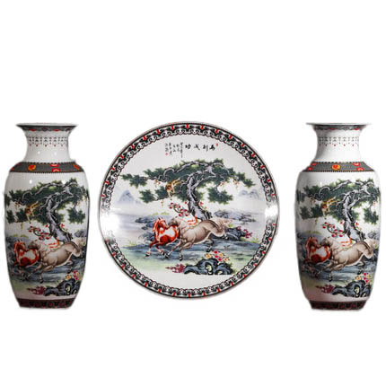 Kompatibelt porslin till Jahrriesnge horses vase set 3pcs cna1045  Kompatibelt porslin Jahrriesnge  till horses vase set 3pcs cna1045