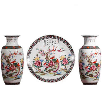 Kompatibelt porslin till Jahrriesnge phoenix vase set 3pcs cna1049  Kompatibelt porslin Jahrriesnge  till phoenix vase set 3pcs cna1049